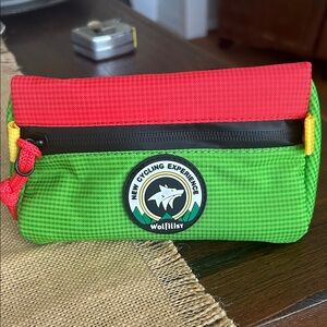 Wolflist Red and Green Pouch